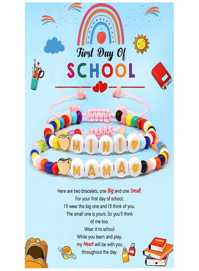 CXLDTE Back to School Gifts First Day of Kindergarten Preschool Pre K 1st 2nd 3rd Grade Gift First Day of School Mommy and Me Mom Mother Daughter Bracelets Stuff Decorations Deals for Girls Kids Daughter - Image 1